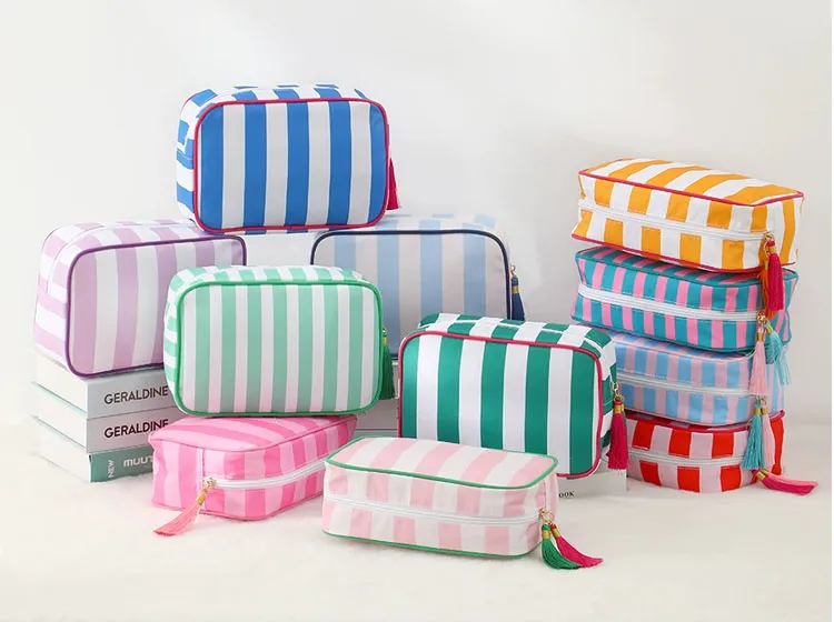 Striped Makeup Bag