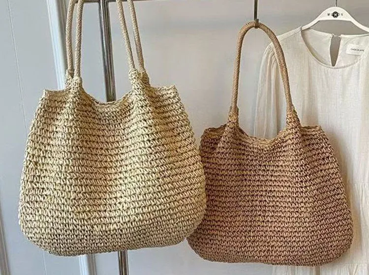 Woven Straw Beach Bag