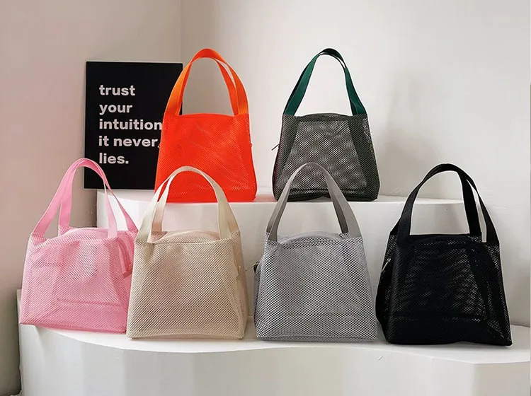 mesh handbag beach